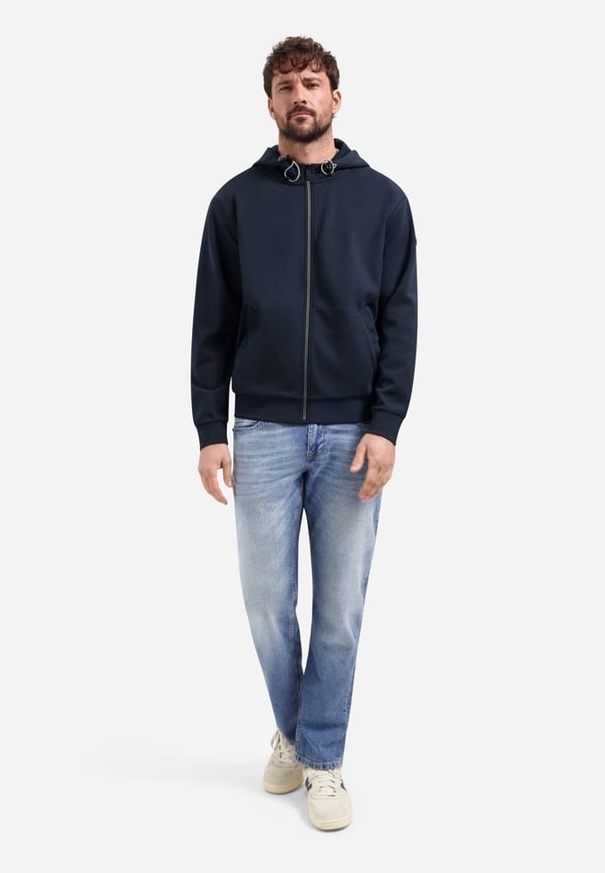 No Excess Sweater full zipper hooded interloc night