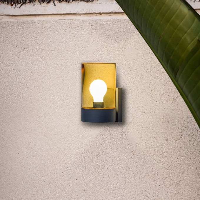 FARO BARCELONA Buitenwandlamp Kila, barnsteen