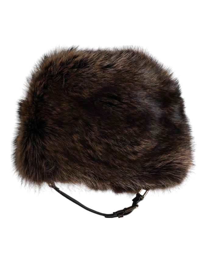 Dolce & Gabbana Bruin Bont Vrouwen Bucket Hat