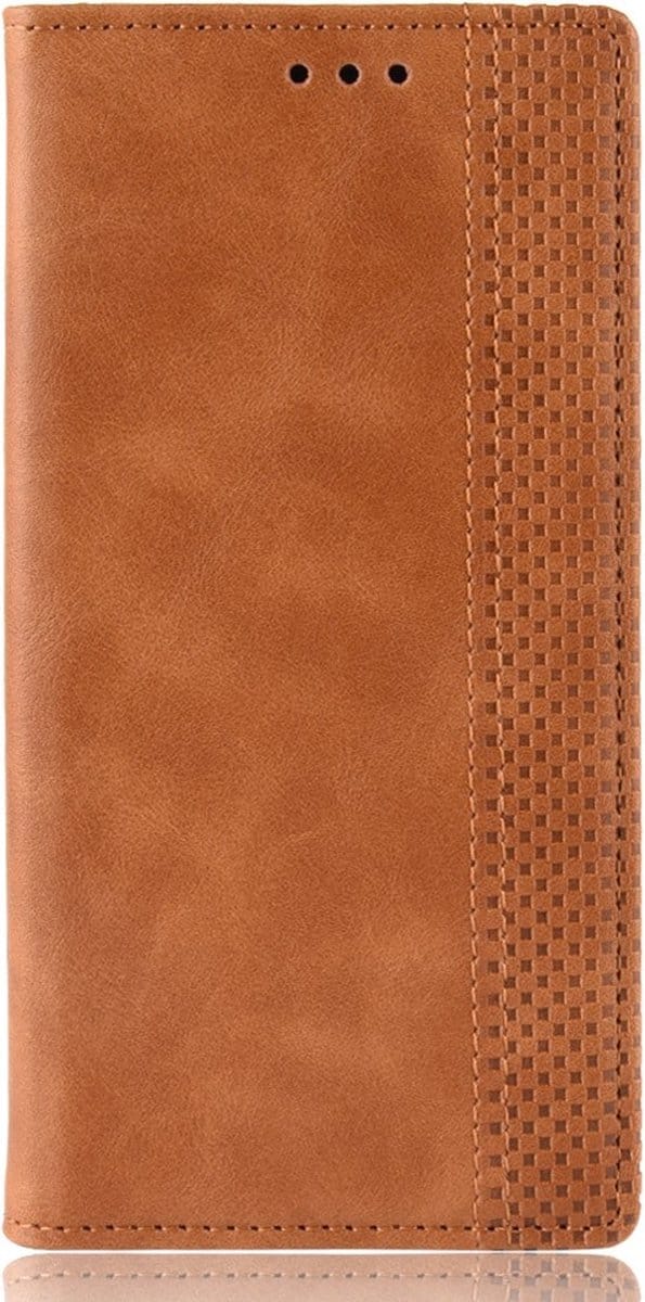 Peachy Vintage case bookcase kunstleer wallet geschikt voor iPhone 7 Plus 8 Plus hoesje - Bruin