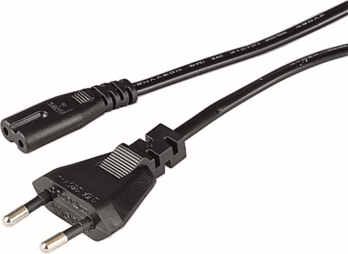 Hama Stroomkabel euro plug 1.5 meter zwart
