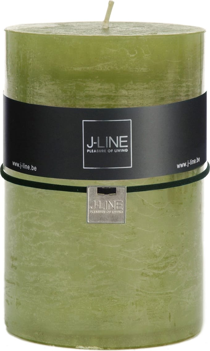 J-Line cilinderkaars Gras - groen - extra large - 95U - 6 stuks