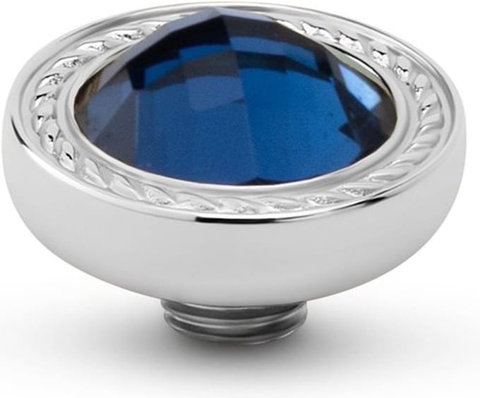 Melano Vivid Round Swirl Steentje Lake Blue | Zilver
