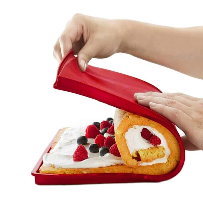 Zwitserse Rolcake Mat Flexibele Bakplaat Vel Jelly Roll Pan Siliconen Vorm red
