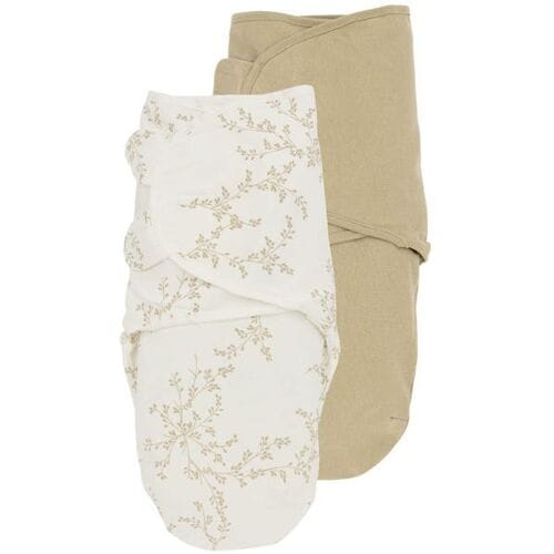 Meyco Baby Branches/Uni swaddlemeyco inbakerdoek - 2-pack - sand - 0-3 maanden - 1.0 TOG