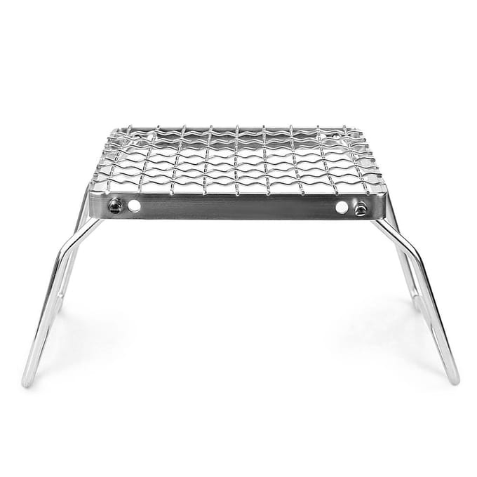Mini roestvrijstalen grill opvouwbare kachelstandaard barbecuegrill campingpannenlap BBQ-net Ultralicht zilver