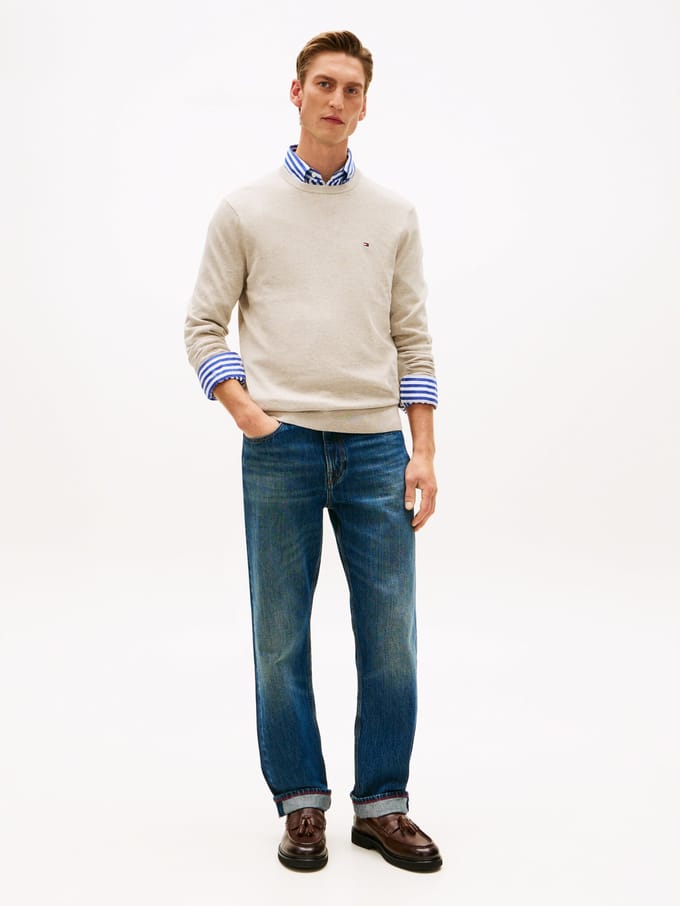 Tommy Hilfiger Essential Seasonal Cotton Sweater Sandalwood Heather Taglia: L | Maglioni a maglia Outlet | Uomo | Marrone