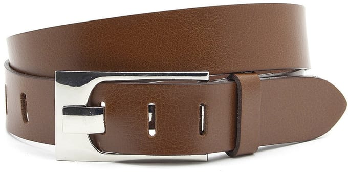 Damesceintuur cognac - 4 cm breed - Leer - Basic riem - Casual - Maat 95