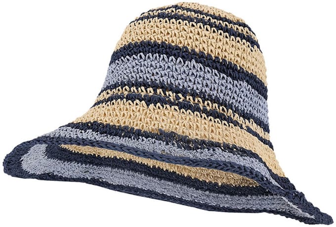 Sarlini Hoed Straw Multi Denim