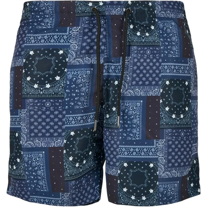 Urban Classics - Pattern navy bandana aop Zwemshorts - M - Blauw