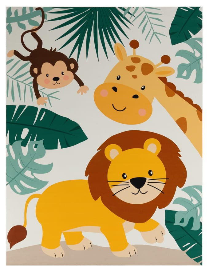 Kindertapijt Bini beige 200 cm vierkant