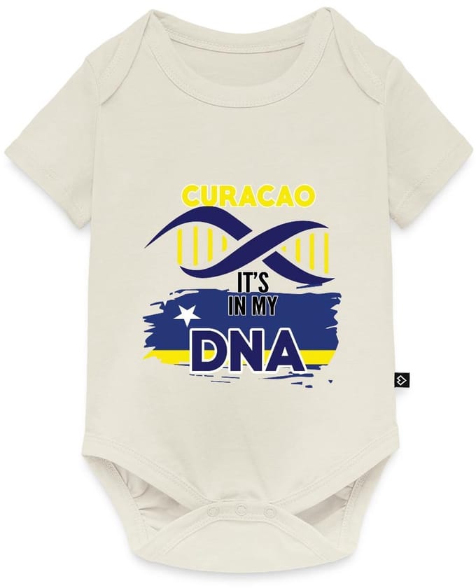 Curaçao Trots Het Zit In Mijn DNA Baby Rompertje Met Korte Mouwen