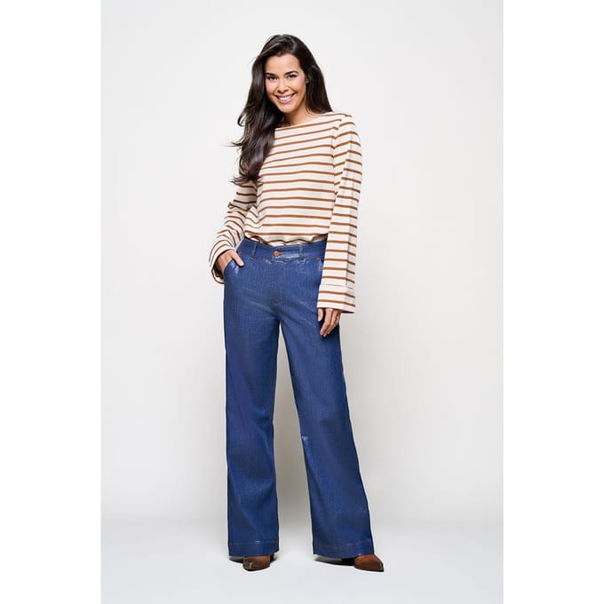 Caroline Tensen Charlotte Coated Broek Blauw