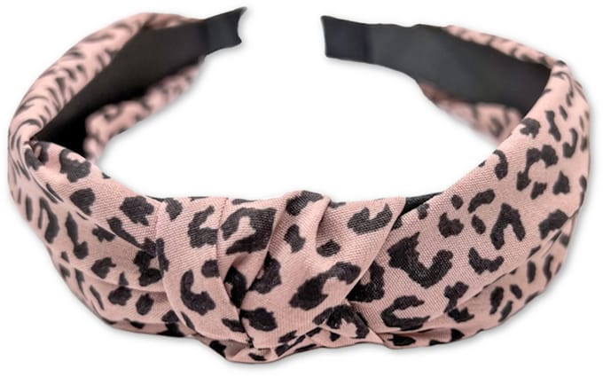 Knoop Diadeem / Haarband - Roze Luipaard | Polyester | Fashion Favorite