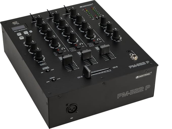 OMNITRONIC Mengpaneel - Audio mixer PM-322P | dj mengpaneel USB | dj mixer met Bluetooth en USB Player | mp3