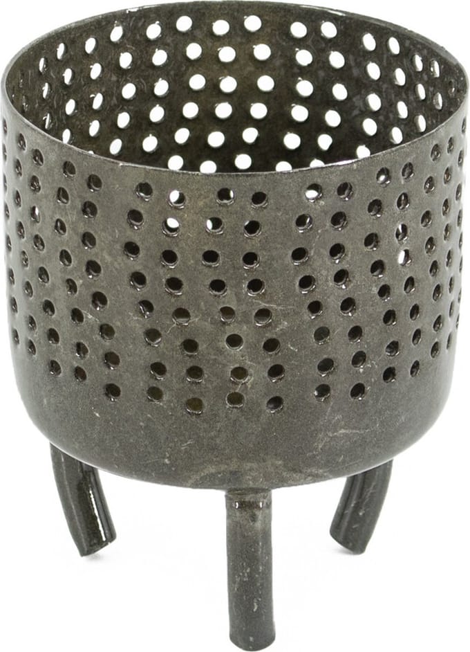 Metalen waxinehouder olive