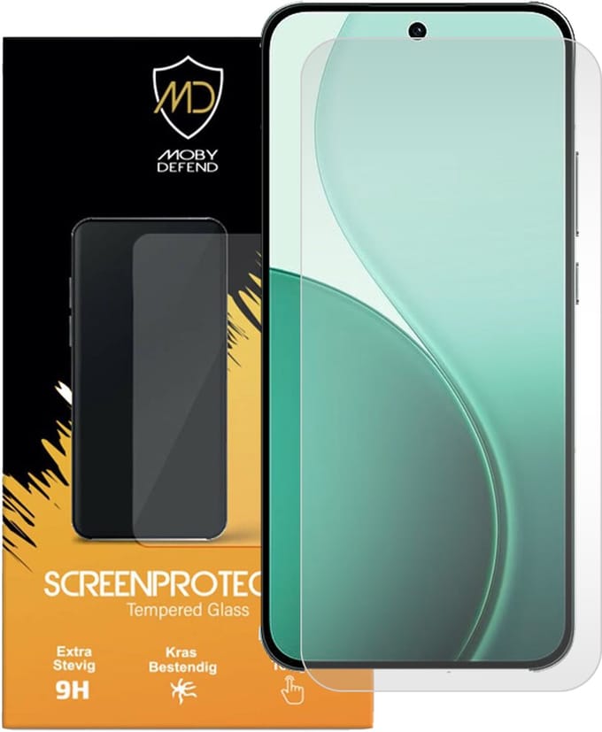 MobyDefend Screenprotector - Geschikt voor Oppo Reno14 - Case-Friendly Screensaver - Gehard Glas