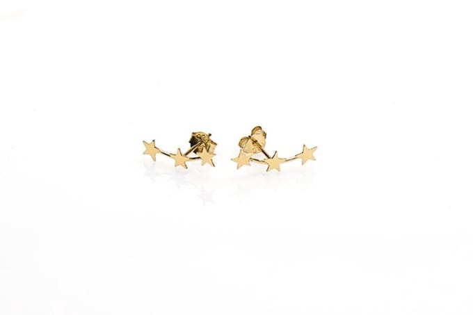 Karma Symbols oorbel M1568 Triples Stars Goud