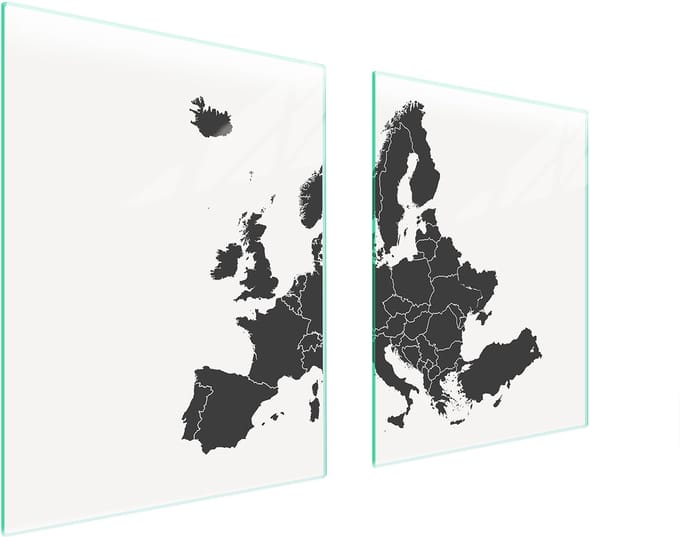 TMK ArtDeko - Glas Beschermplaat - 85x52 cm - Mapa