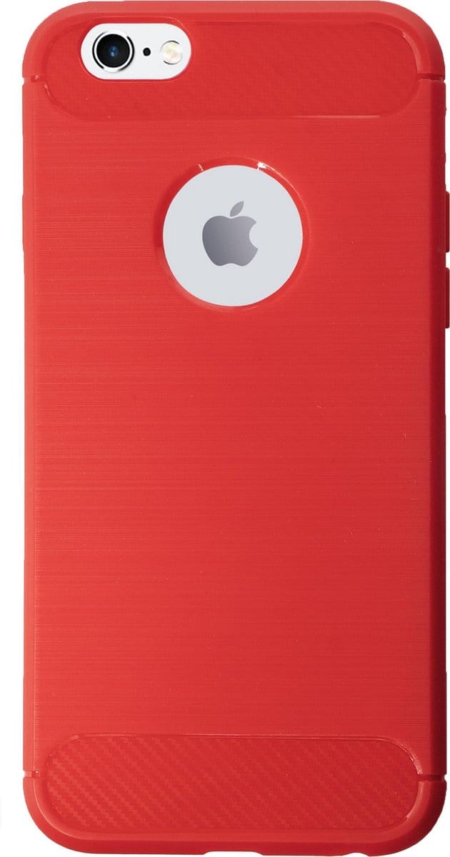 BMAX Carbon soft case hoesje geschikt voor Apple iPhone 6/6s / Soft cover - Rood