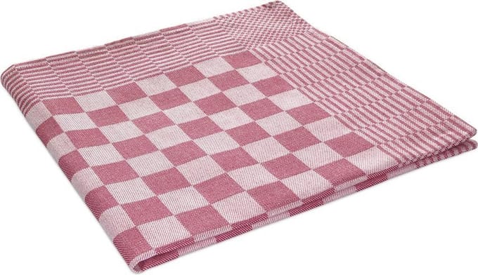 Theedoeken, 6 stuks, Rood en Wit Geblokt, 60x65cm, Katoen