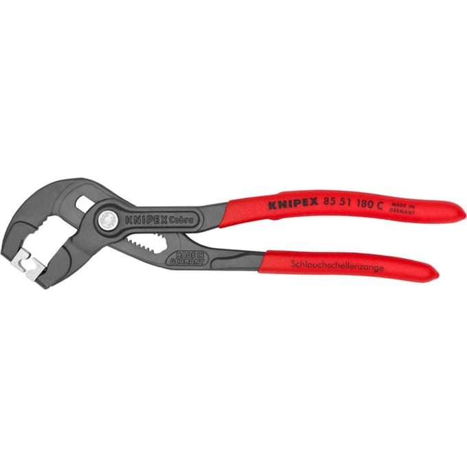Slangklemtang, totale lengte 180 mm, kop grijs, atram-ku-coating, KNIPEX