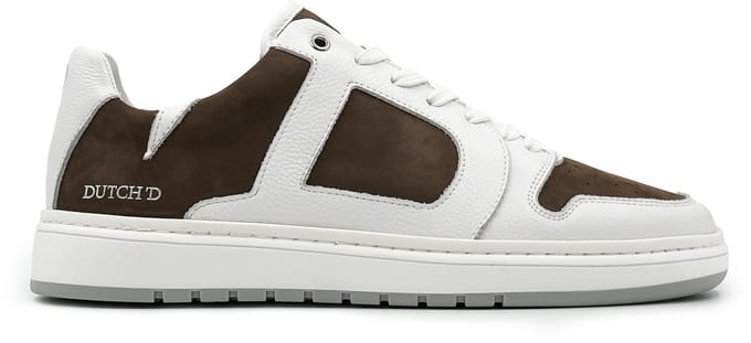 Dutch'D ® Sneaker - Bruin Wit - Sportief - Leer - Stijl Rune - Maat 44