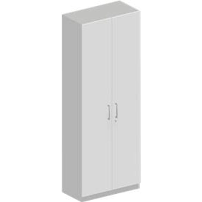Schäfer Shop Genius kleerkast TETRIS SOLID, 6 dossierhoogtes, 1 legplank, kledingstang, afsluitbaar, B 800 x D 412 x H 2143 mm, alu wit/wit