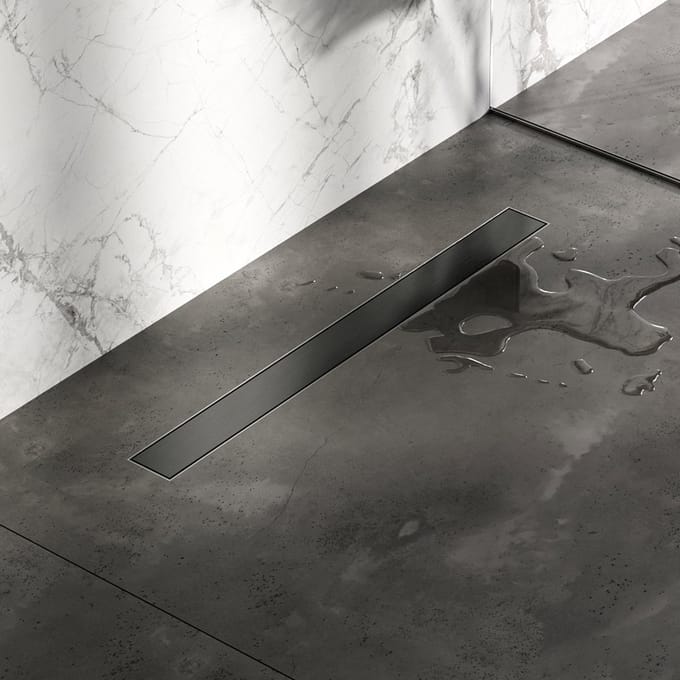 Brauer Douchegoot met Multifunctioneel Rooster en Flens - 80 cm - Gunmetal Geborsteld Pvd