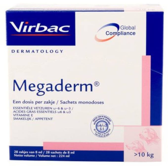 Virbac Megaderm - 28 x 8 ml Honden >10kg