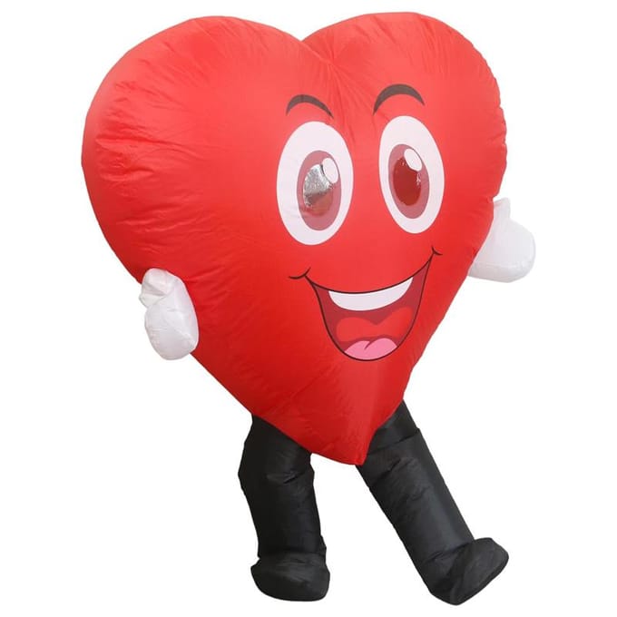 Carnaval Liefdesverklaring Opblaaskostuum, Volwassene One size(150-190cm) rood