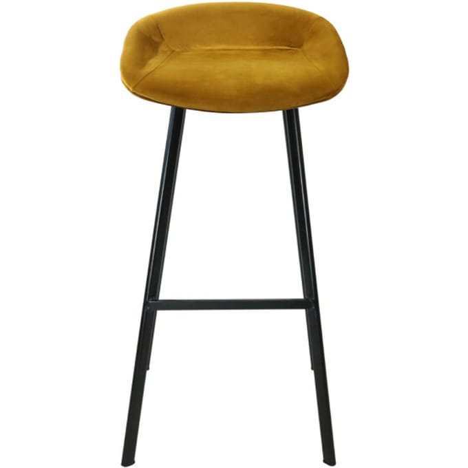 KICK® FINN Barkruk Goud – Zithoogte 70 cm – Velvet – Stalen Frame