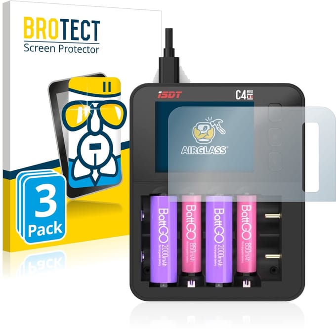 Screenprotector 3 Stuks voor ISDT C4 Evo Beschermglas transparant