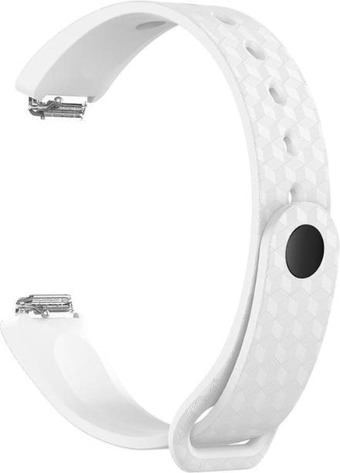 KELERINO. Siliconen bandje geschikt voor Fitbit Inspire (HR) - 3D Design - Wit - Large