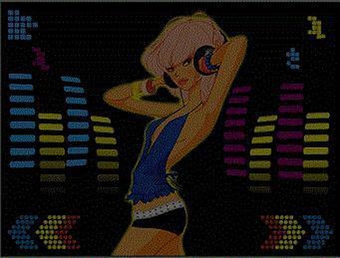 LED - T-shirt - Equalizer - Zwart - Disco Lady - M