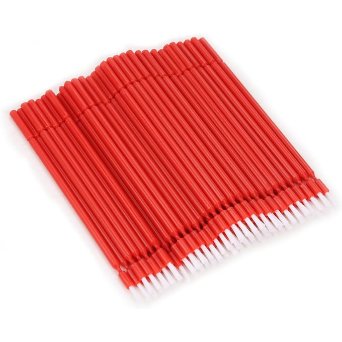 100 Stuks Tandheelkundige Wegwerp Micro Applicator Borsteltjes Buigbare Stokjes (Rood) rood