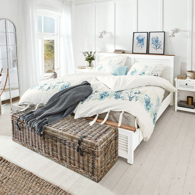 LOBERON Dekbedovertrekset Grosmagny crème/blauw