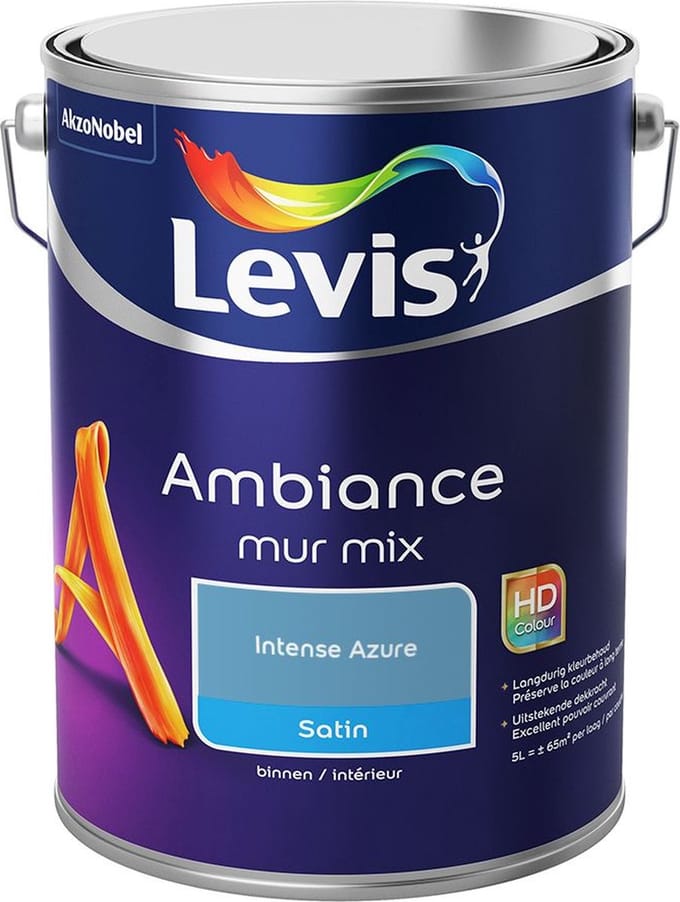 Levis - Ambiance Mur Satin Mix - Intense Azure - Mengverf - 5 L