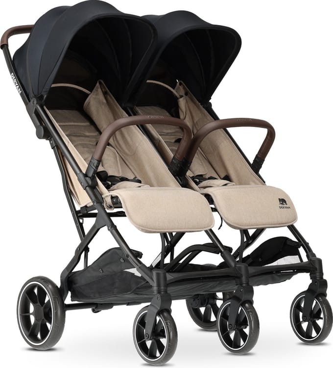 Deryan Rolo X2 XL Duo Buggy - 2 persoons - Compact & Licht - Nougat