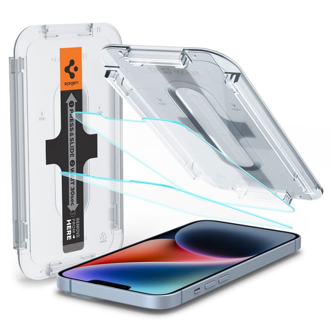 Spigen EZ Fit Glas.tR met Applicator - 1 pack voor de Apple iPhone 17e / 16e / 14 / 13 / 13 Pro
