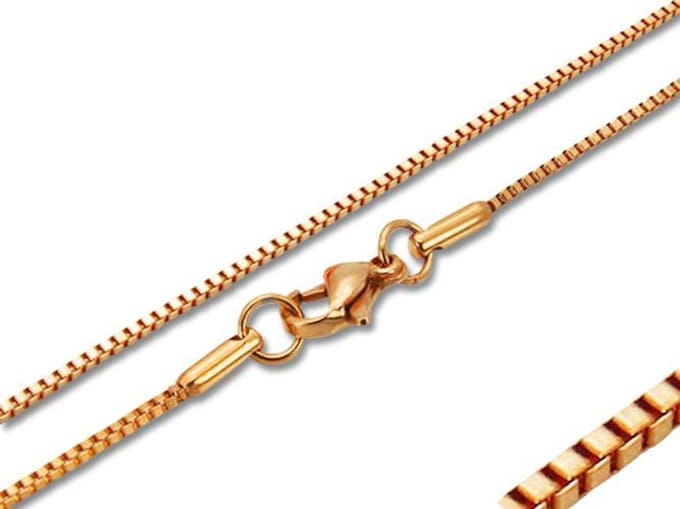 Amanto Ketting Eldar Rosé L - 316L Staal Rosé - Venetiaans - 1,5mm - 60cm