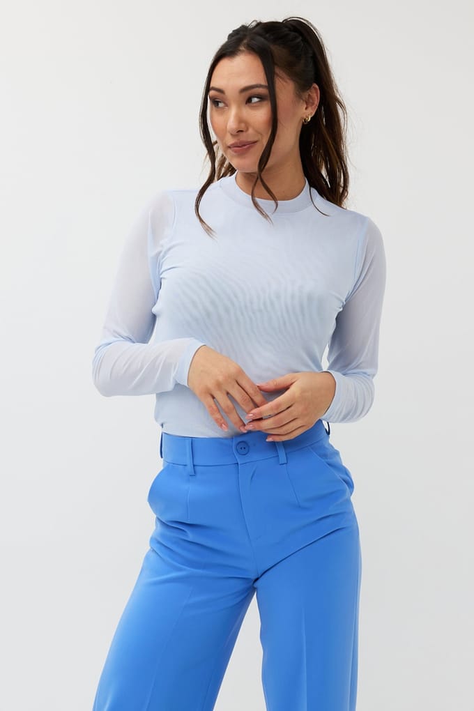 EsQualo Top Mesh Sky Blue Taglia: L | Maglie a manica lunga Outlet | Donna | Blu