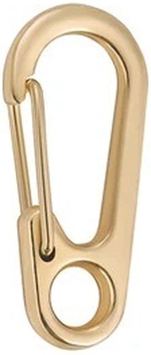 Mini karabijnhaak met oog - 30mm - Goud