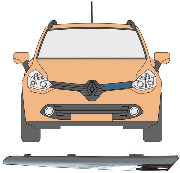 Grill lijst voor Renault Clio IV 2012-2016 / Links