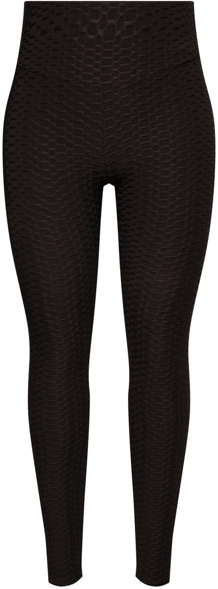 Ulla Popken - Dames - Structuur sportlegging hoge taille - Zwart - Maat 46+