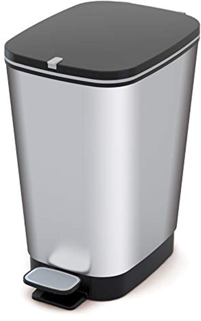 Chic Vuilnisbak met Pedal, 45 Liter, Zilver