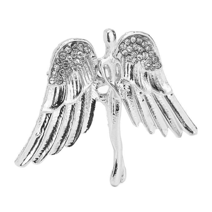 Engel Broche Speld Legering Strass Kraagspeld Jas Trui Decoratieve Accessoires Zilver gray
