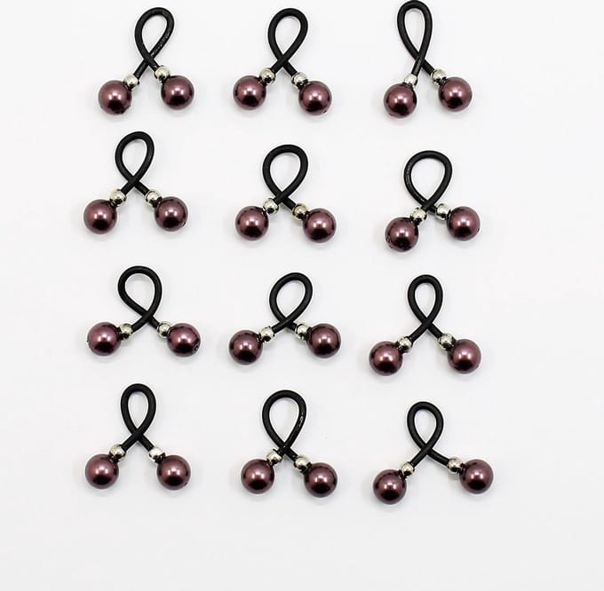 Haar binders met Swarovski Parels burgundy