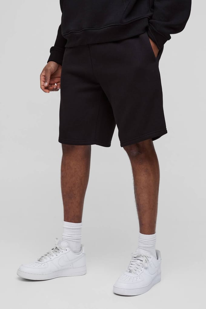 Hoge Losse Passende Middellange Basic Shorts | Black | Size Medium