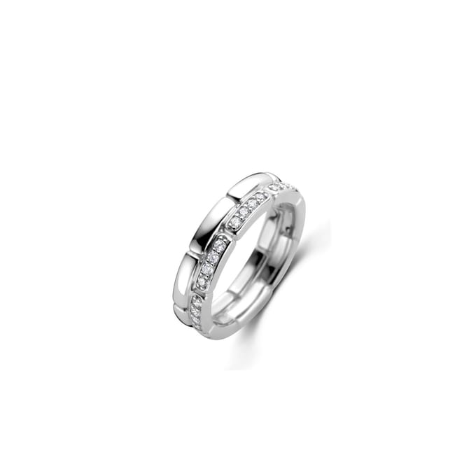 TI SENTO Dames Ring - 925 zilver - Zirconia wit - Maat 17.75 mm / maat 56 - 12271ZI
